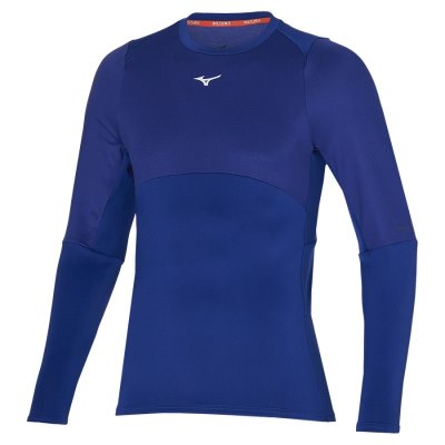 Manga Larga Mizuno Breath Thermo Long Sleeve Hombre Azules Oscuro - Chile M451EQATRU